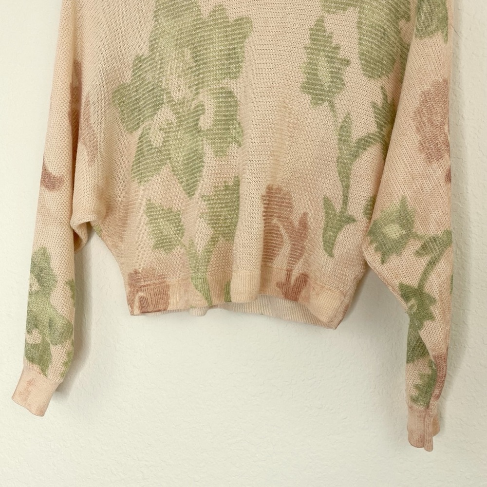 Anthropologie Printed-Linen Pullover Sweater Floral Lightweight Chic Breathable - Picture 8 of 16